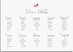 Sitzplan Leinwand Hochzeit Twohearts 70 x 50 cm Leinwand pink