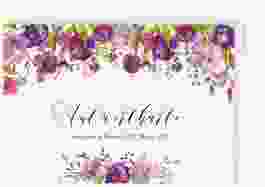 Antwortkarte Hochzeit "Violett" DIN A6 Postkarte weiss