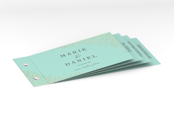 Hochzeitseinladung Glitter Booklet mint