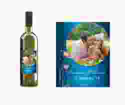 Etichette vino matrimonio collezione Madrid Etikett Weinflasche 4er Set blu