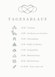 Klick: Details zu Tagesablauf Poster Hochzeit "Infinity" anzeigen Tagesablauf Poster Hochzeit Infinity 50 x 70 cm Poster gruen
