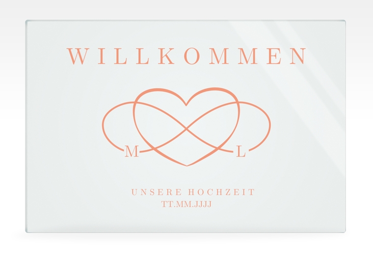 Willkommensschild Acryl Infinity 60 x 40 cm Acryl apricot