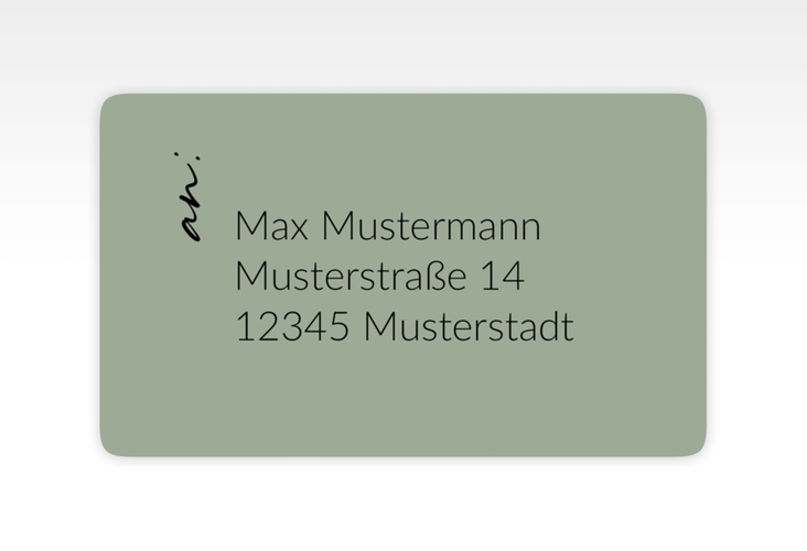 Empfängeretikett Hochzeit Your Name 63,5 x 38,1 mm gruen