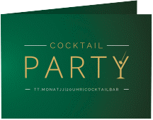 Partyeinladung Cocktail A6 Klappkarte quer gruen