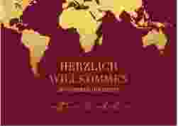 Willkommensschild Poster Traumziel 70 x 50 cm Poster rot im Reisepass-Design