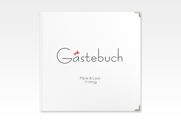 Gästebuch Selection Hochzeit Twohearts Leinen-Hardcover rot