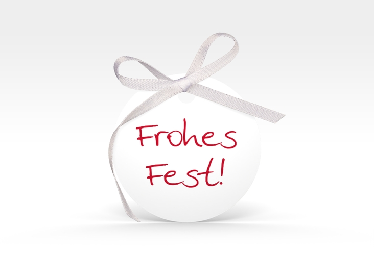 Geschenkanhänger Weihnachten Joy Geschenkanhänger, rund rot hochglanz