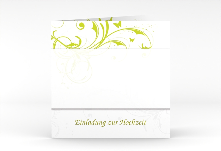 Hochzeitseinladung Palma quadr. Klappkarte gruen