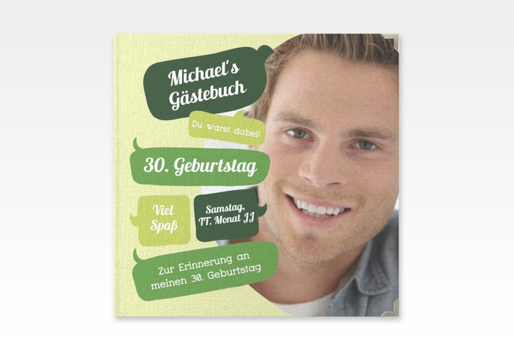 Gästebuch Selection Geburtstag Whatsup Leinen-Hardcover gruen