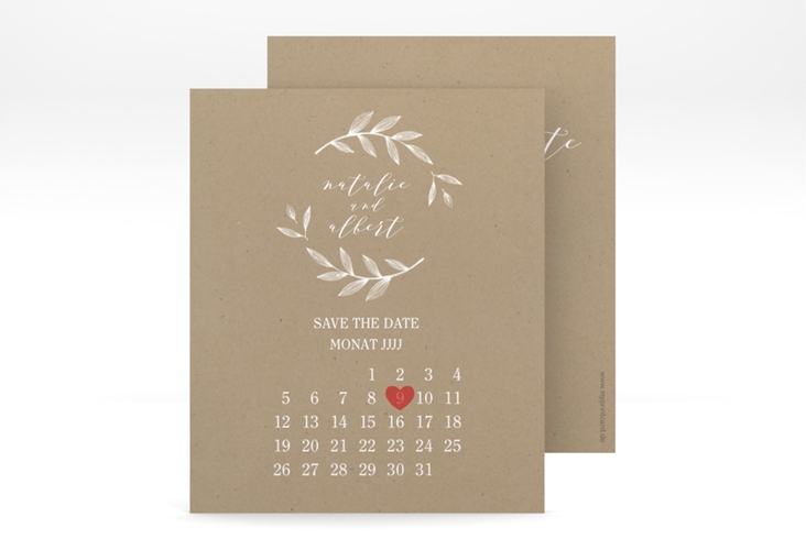 Save the Date-Kalenderblatt "Naturelove" Kalenderblatt-Karte weiss