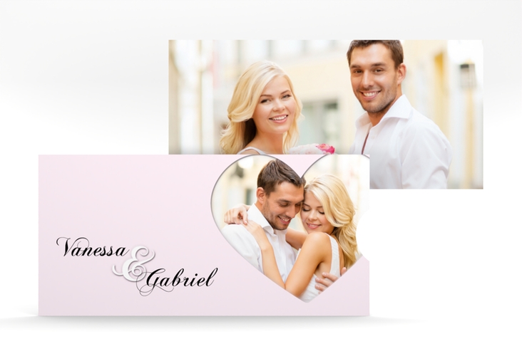 Hochzeitseinladung Sweetheart Einsteckkarte rosa hochglanz