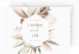 Klick: Details zu Verlobungskarte Hochzeit "Bohemian" anzeigen Verlobungskarte Hochzeit Bohemian A6 Postkarte weiss