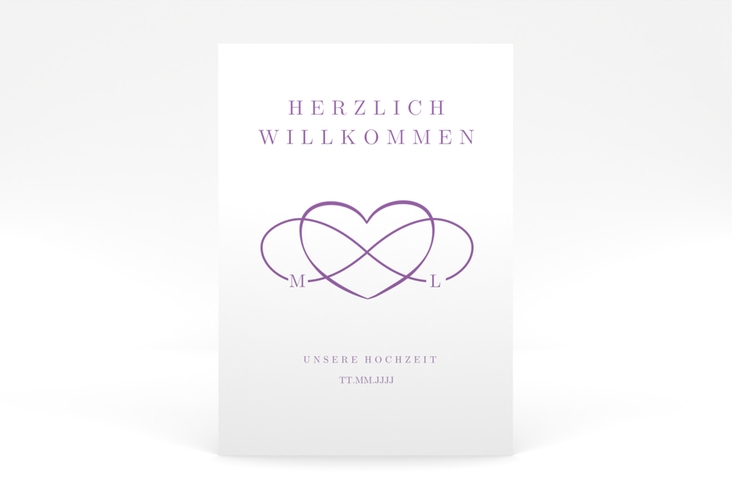 Willkommensschild Poster Infinity 50 x 70 cm Poster lila