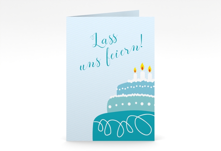 Einladung 60. Geburtstag Cake A6 Klappkarte hoch