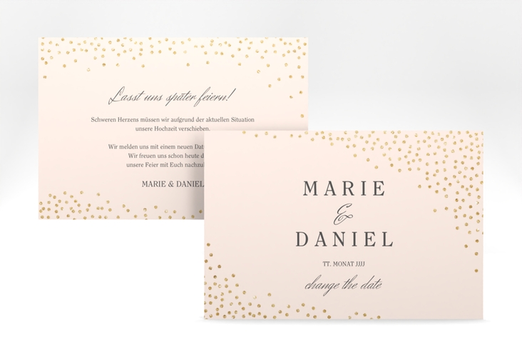 Change the Date-Karte Glitter A6 Karte quer rosa