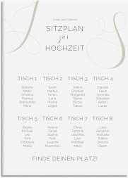 Sitzplan Leinwand Hochzeit Eheschließung