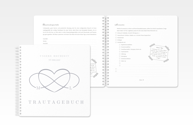 Trautagebuch Hochzeit Infinity Trautagebuch Hochzeit grau