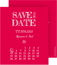 Klick: Details zu Save the Date-Kalenderblatt "Rise" anzeigen Save the Date-Kalenderblatt Rise Kalenderblatt-Karte pink