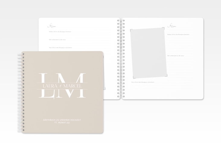 Gästebuch Hochzeit Monogramm Ringbindung