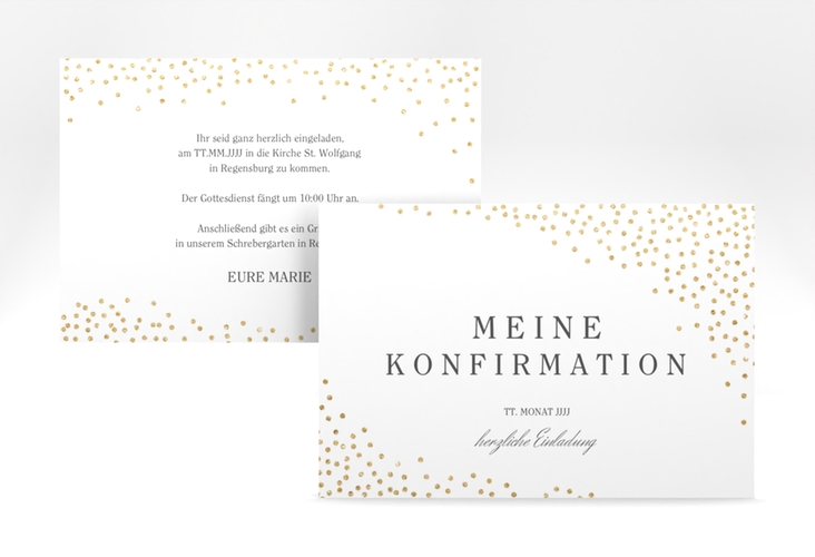 Einladung Konfirmation Glossy A6 Karte quer