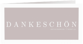 Klick: Details zu Dankeskarte Hochzeit "Simply" anzeigen Dankeskarte Hochzeit Simply lange Klappkarte quer grau