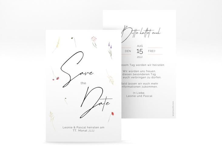 Save the Date-Karte Feldblume A6 Karte hoch