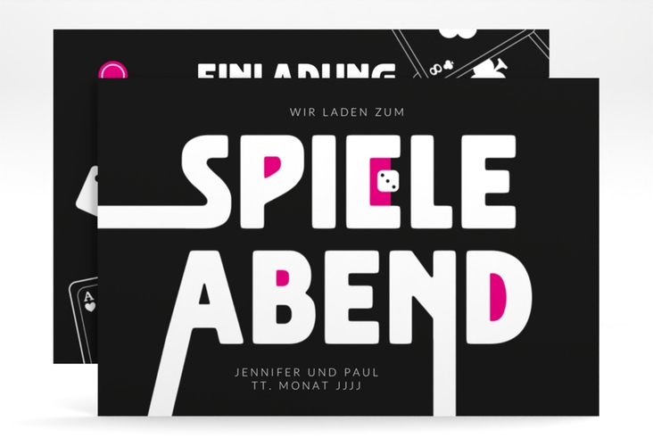 Party Einladungskarte Spieleabend A6 Karte quer
