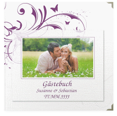 Klick: Details zu Gästebuch Selection Hochzeit "Palma" anzeigen Gästebuch Selection Hochzeit Palma Leinen-Hardcover lila
