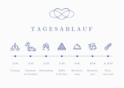 Klick: Details zu Tagesablauf Poster Hochzeit "Infinity" anzeigen Tagesablauf Poster Hochzeit Infinity 70 x 50 cm Poster blau