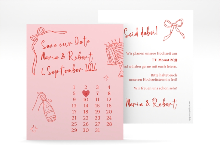 Save the Date-Kalenderblatt Doodle Kalenderblatt-Karte