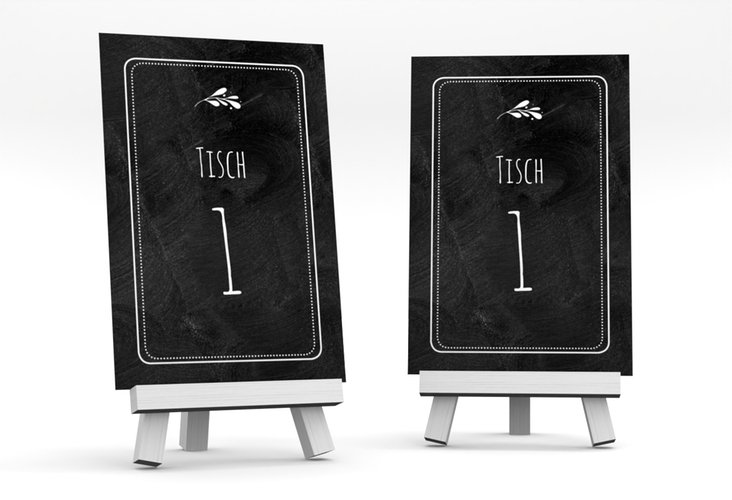 Tischnummer Hochzeit Chalk Tischaufsteller schwarz