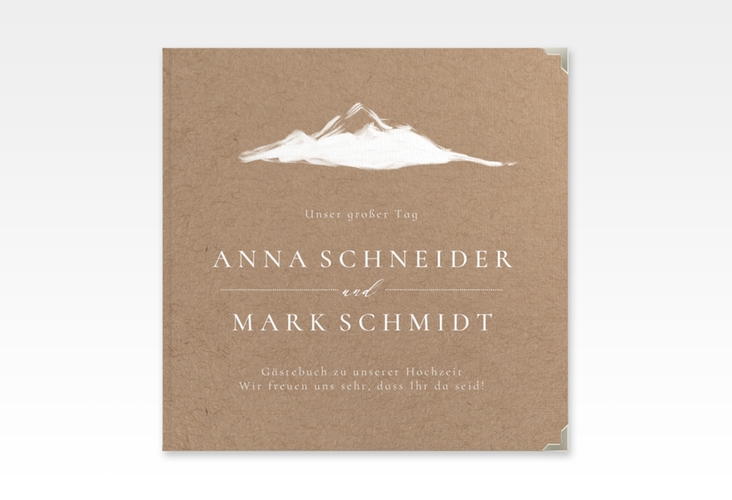 Gästebuch Selection Hochzeit Berghochzeit Leinen-Hardcover mit Berg-Motiv