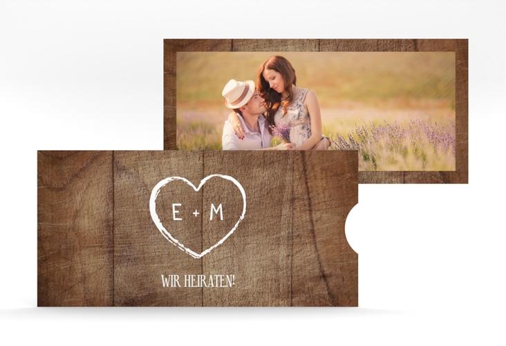 Hochzeitseinladung Wood Einsteckkarte