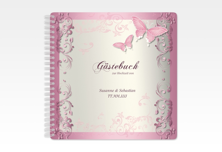 Gästebuch Hochzeit Toulouse Ringbindung rosa