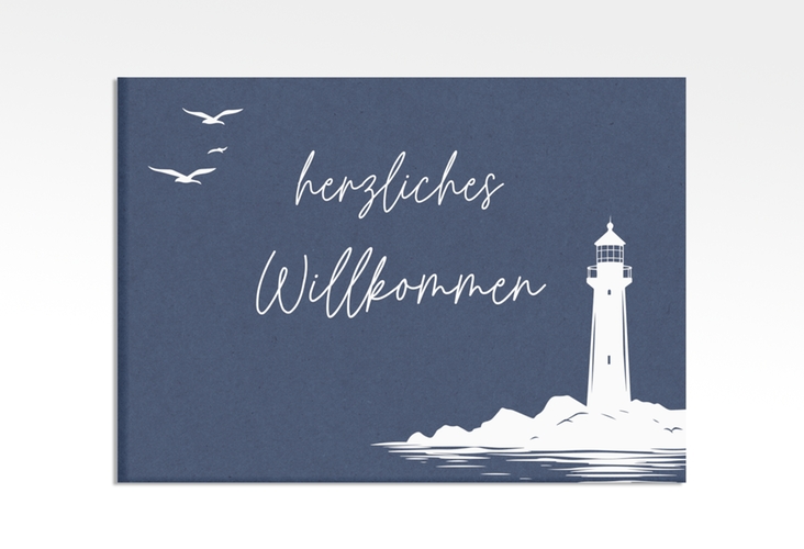 Willkommensschild Leinwand Leuchtturm 70 x 50 cm Leinwand