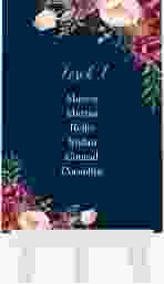 Tischaufsteller Hochzeit Flowers Tischaufsteller blau mit bunten Aquarell-Blumen