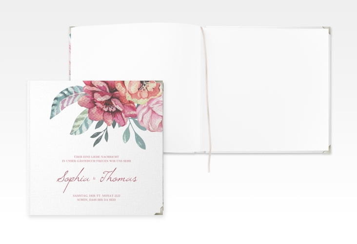 Gästebuch Selection Hochzeit Blooming Leinen-Hardcover weiss