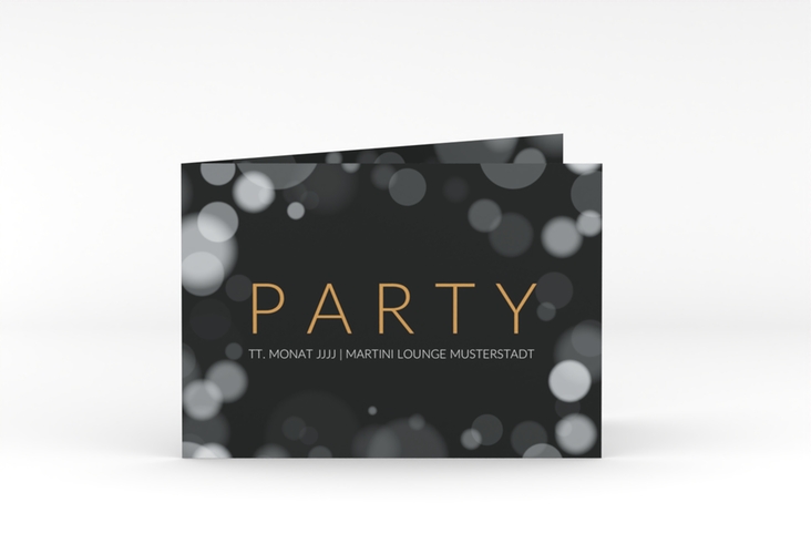 Partyeinladung Gloss A6 Klappkarte quer