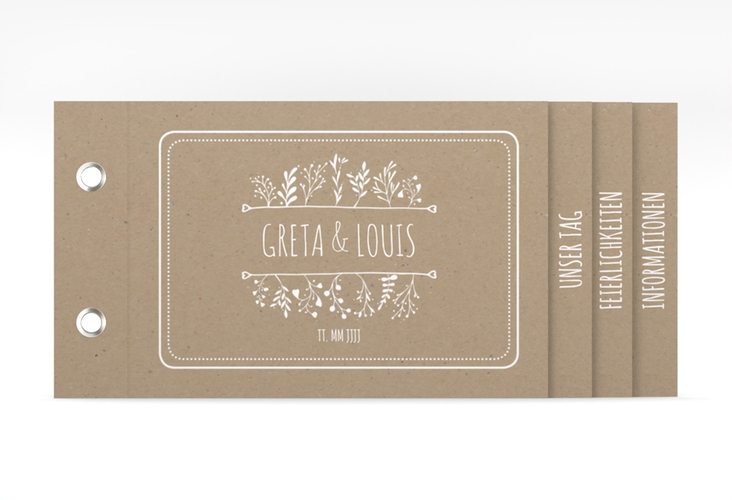 Hochzeitseinladung Chalk Booklet Kraftpapier
