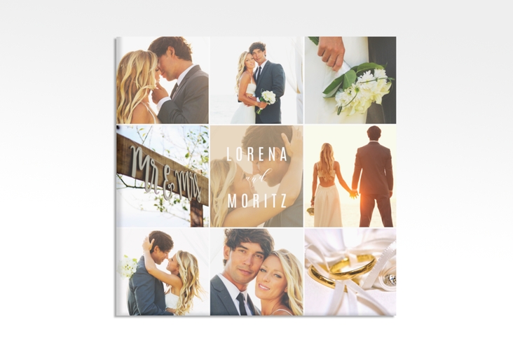 Fotocollage Leinwand Memories (30x30 cm) 30 x 30 cm Leinwand beige mit neun Fotos