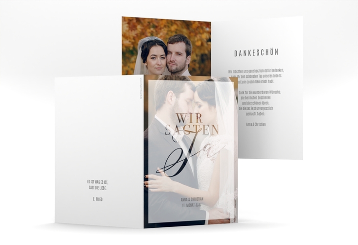 Danksagungskarte Hochzeit Amazing A6 Klappkarte hoch hochglanz