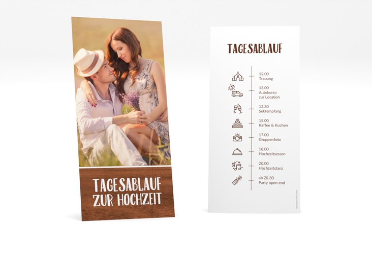 Tagesablauf Hochzeit Landliebe lange Karte hoch