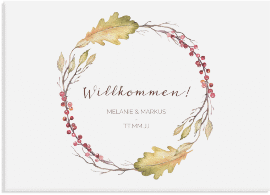 Klick: Details zu Willkommensschild Leinwand "Herbsthochzeit" anzeigen Willkommensschild Leinwand "Herbsthochzeit" 70 x 50 cm Leinwand weiss