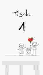 Tischnummer Hochzeit Familia Tischaufsteller weiss