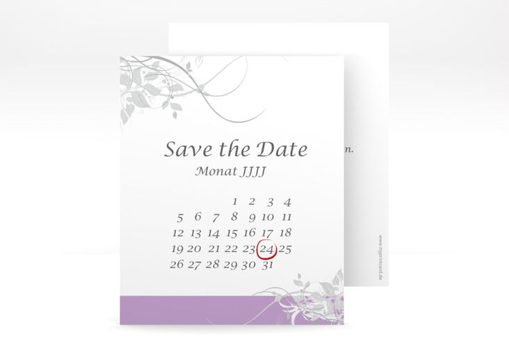 Save the Date-Kalenderblatt Florenz Kalenderblatt-Karte flieder