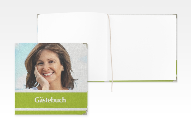 Gästebuch Selection Geburtstag Gerd/Gerda Leinen-Hardcover gruen mit Foto