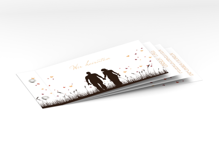 Einladung Hochzeit Rouen Booklet braun