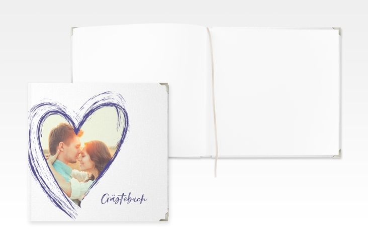 Gästebuch Selection Hochzeit Liebe Leinen-Hardcover blau