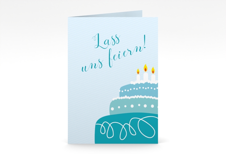 Einladung 30. Geburtstag Cake A6 Klappkarte hoch