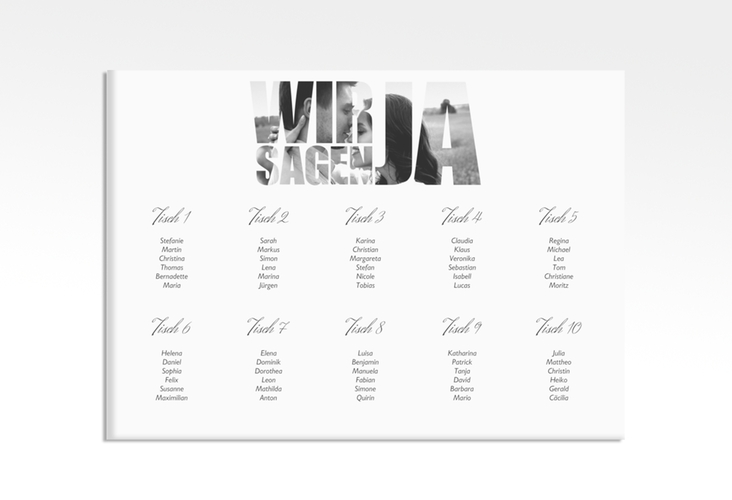 Sitzplan Leinwand Hochzeit Letters 70 x 50 cm Leinwand